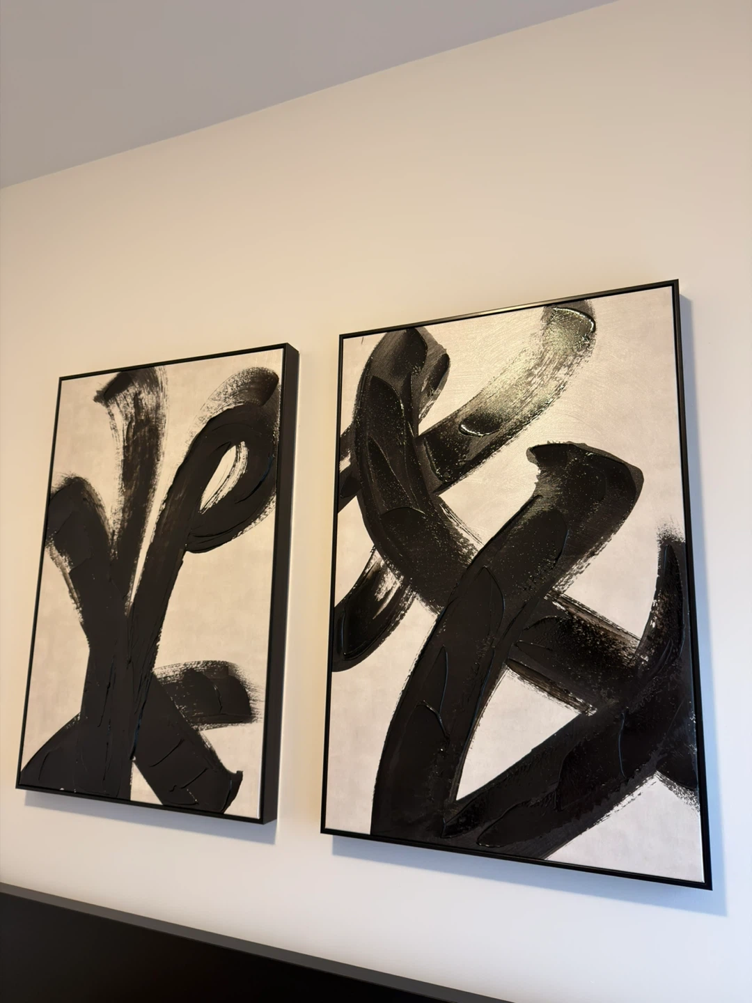 Set of 2 Black & White Abstract Wall Art Prints - photo 2