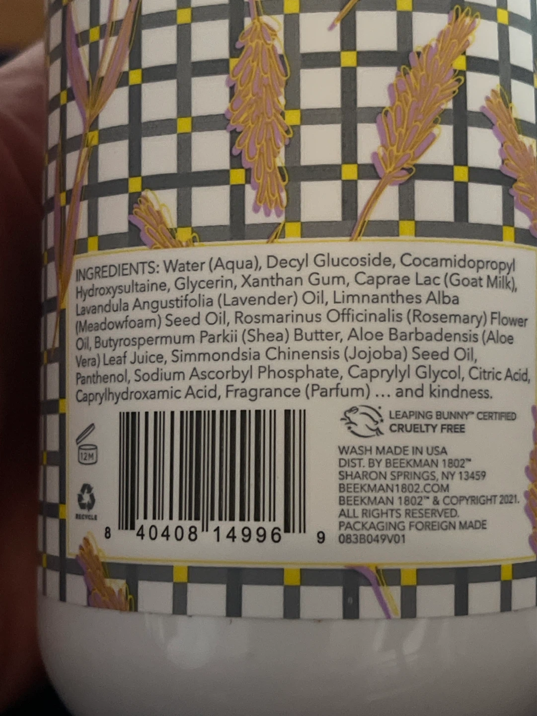 Beekman 1802 Lavender Goat Milk Hand & Body Wash 24 fl oz - photo 3