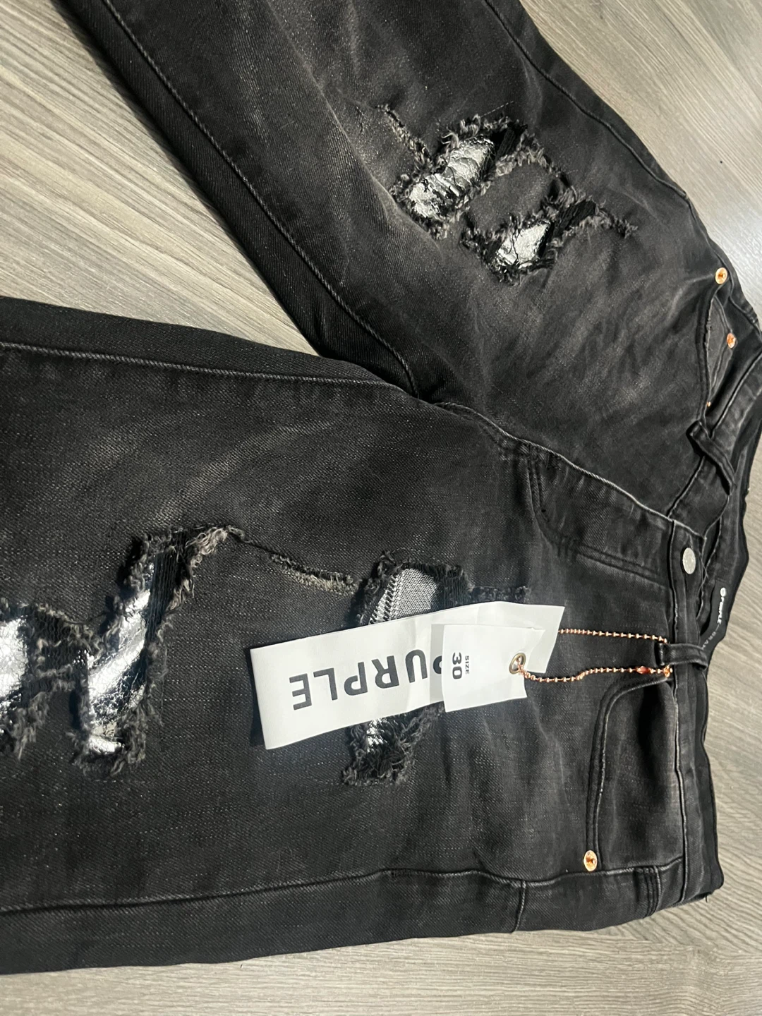 Purple Brand Black Distressed Jeans Size 30 - photo 3