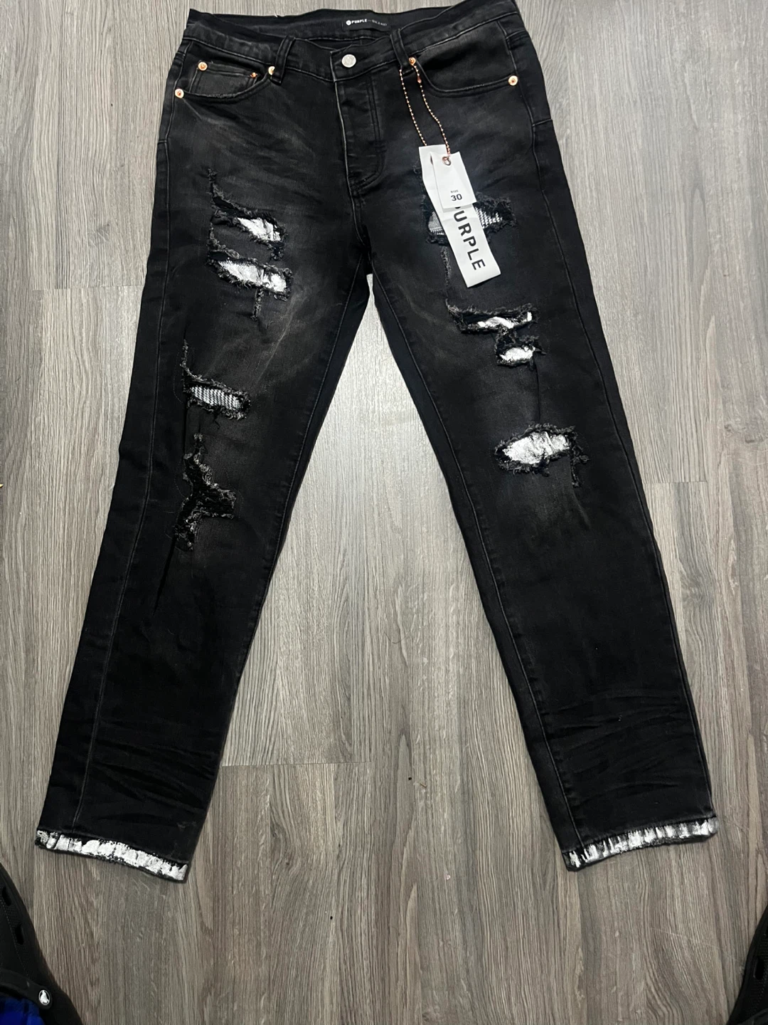 Purple Brand Black Distressed Jeans Size 30