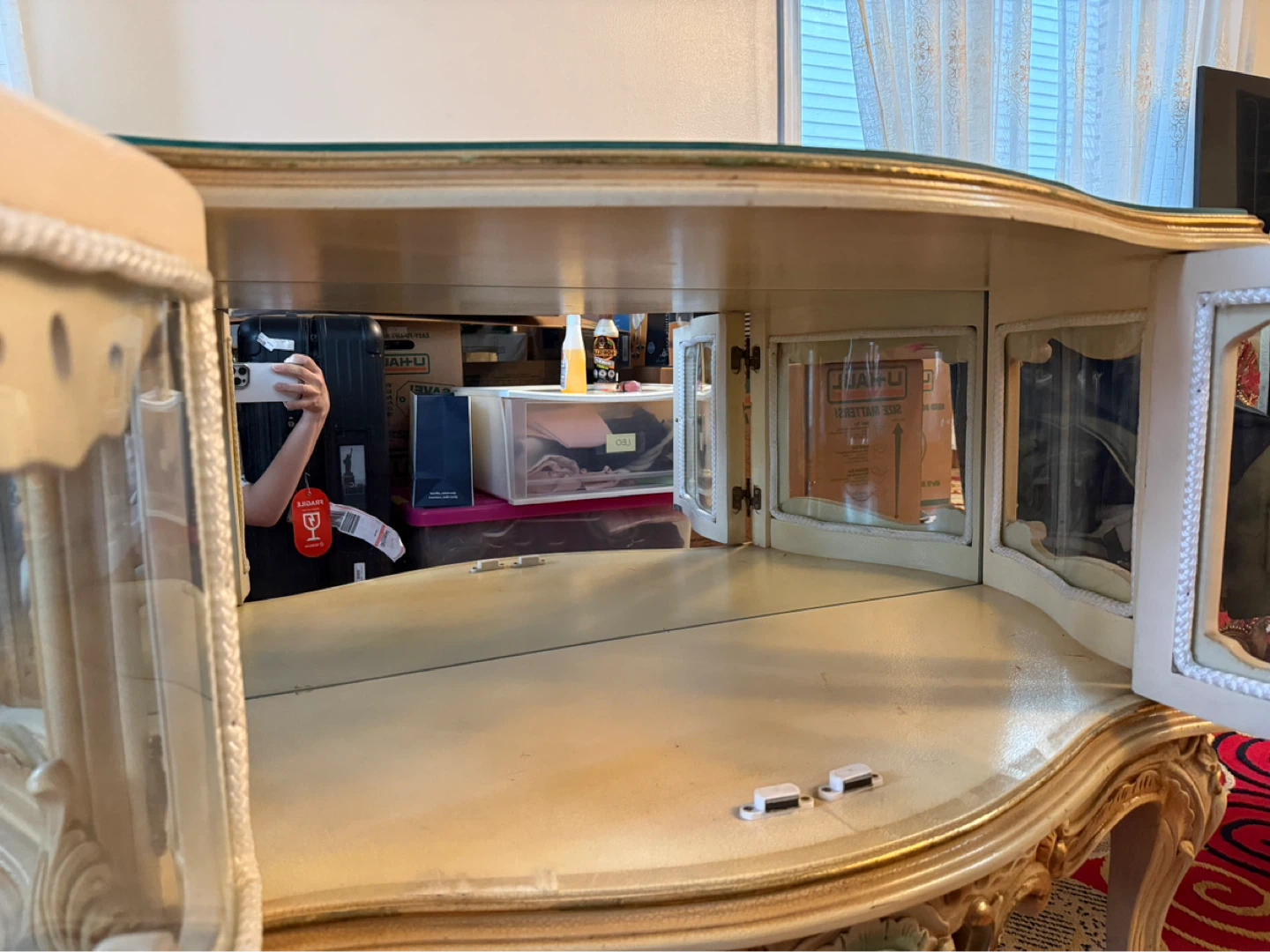 Vintage Ornate Display Cabinet with Glass Doors - photo 2