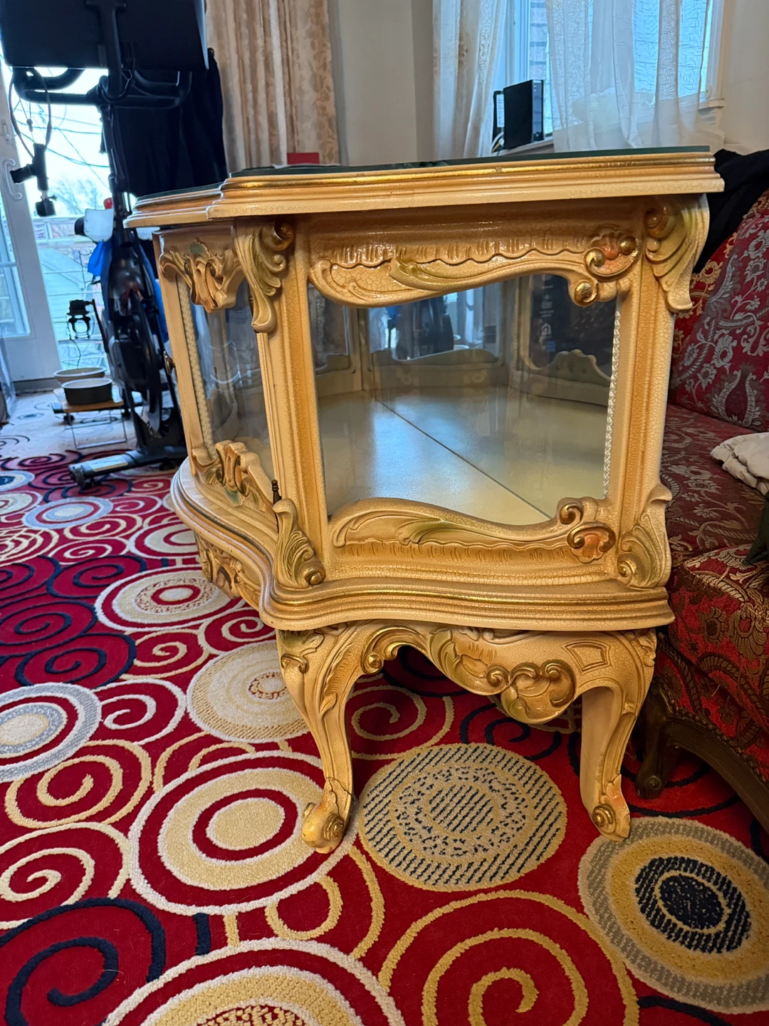Vintage Ornate Display Cabinet with Glass Doors - photo 4