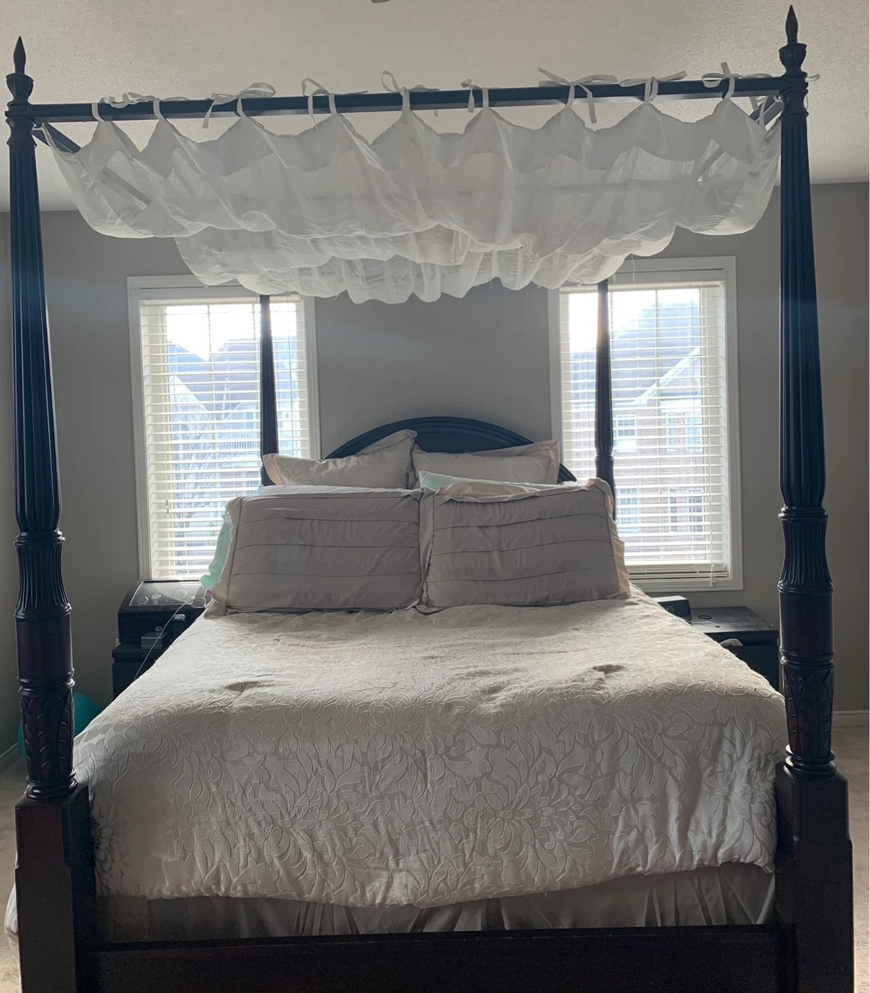 BOMBAY COMPANY MOHOGANY 4 POST CANOPY BED FRAME QUEEN - photo 3