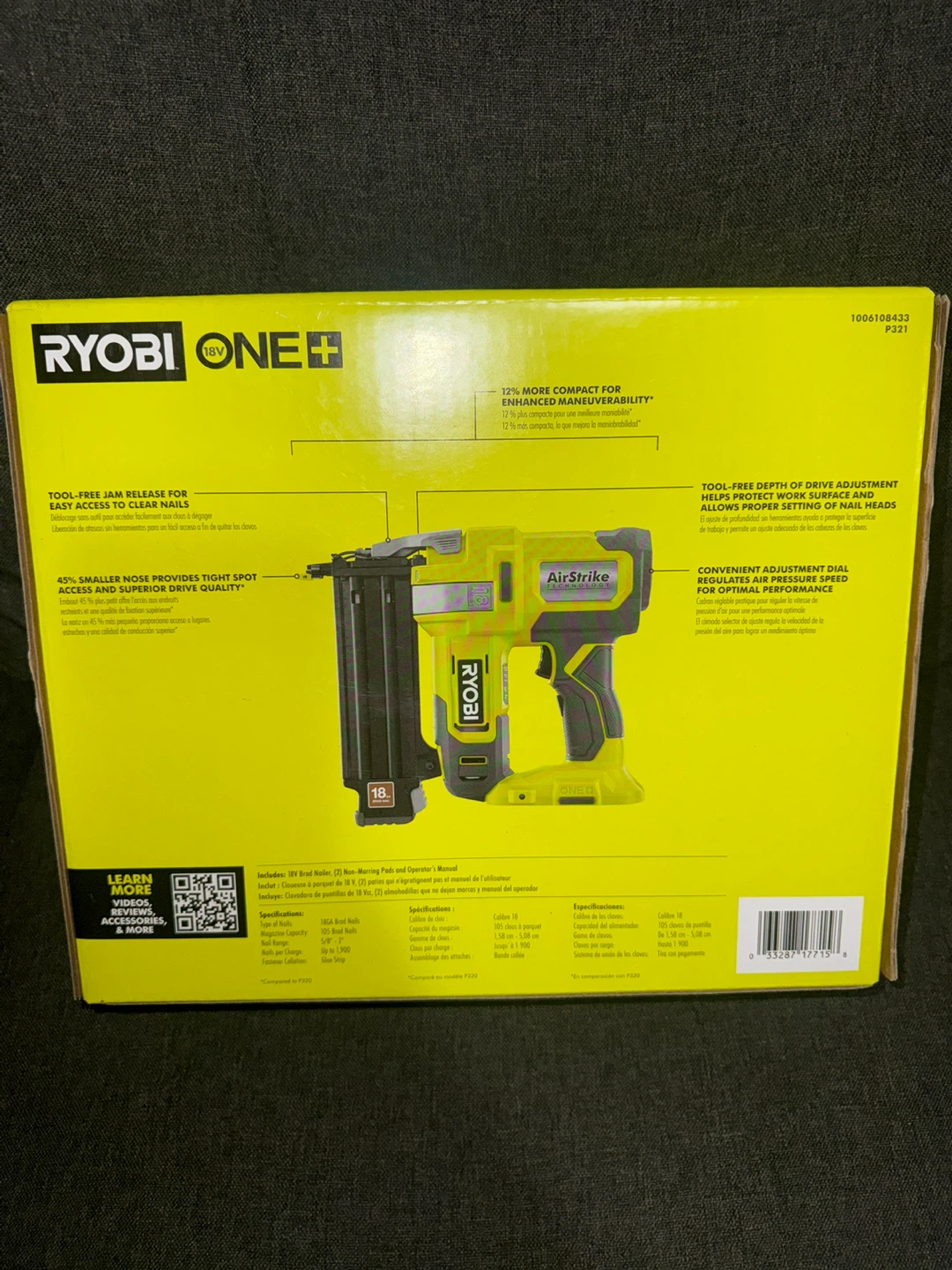 Ryobi ONE+ 18V 18GA Brad Nailer - photo 2