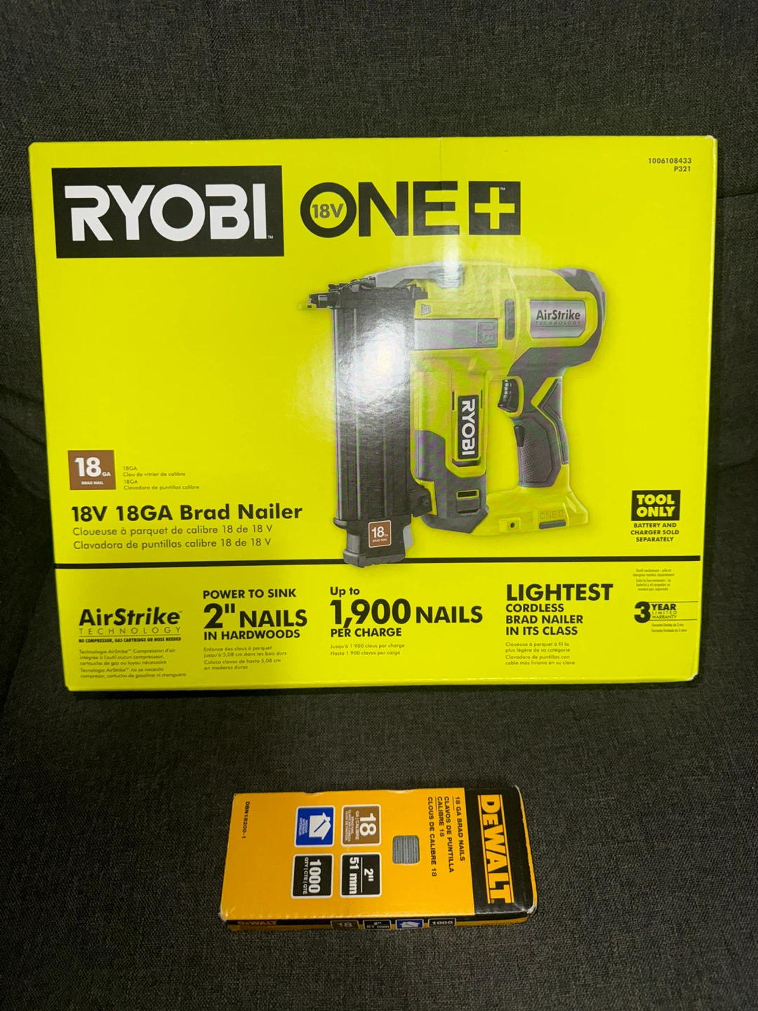 Ryobi ONE+ 18V 18GA Brad Nailer