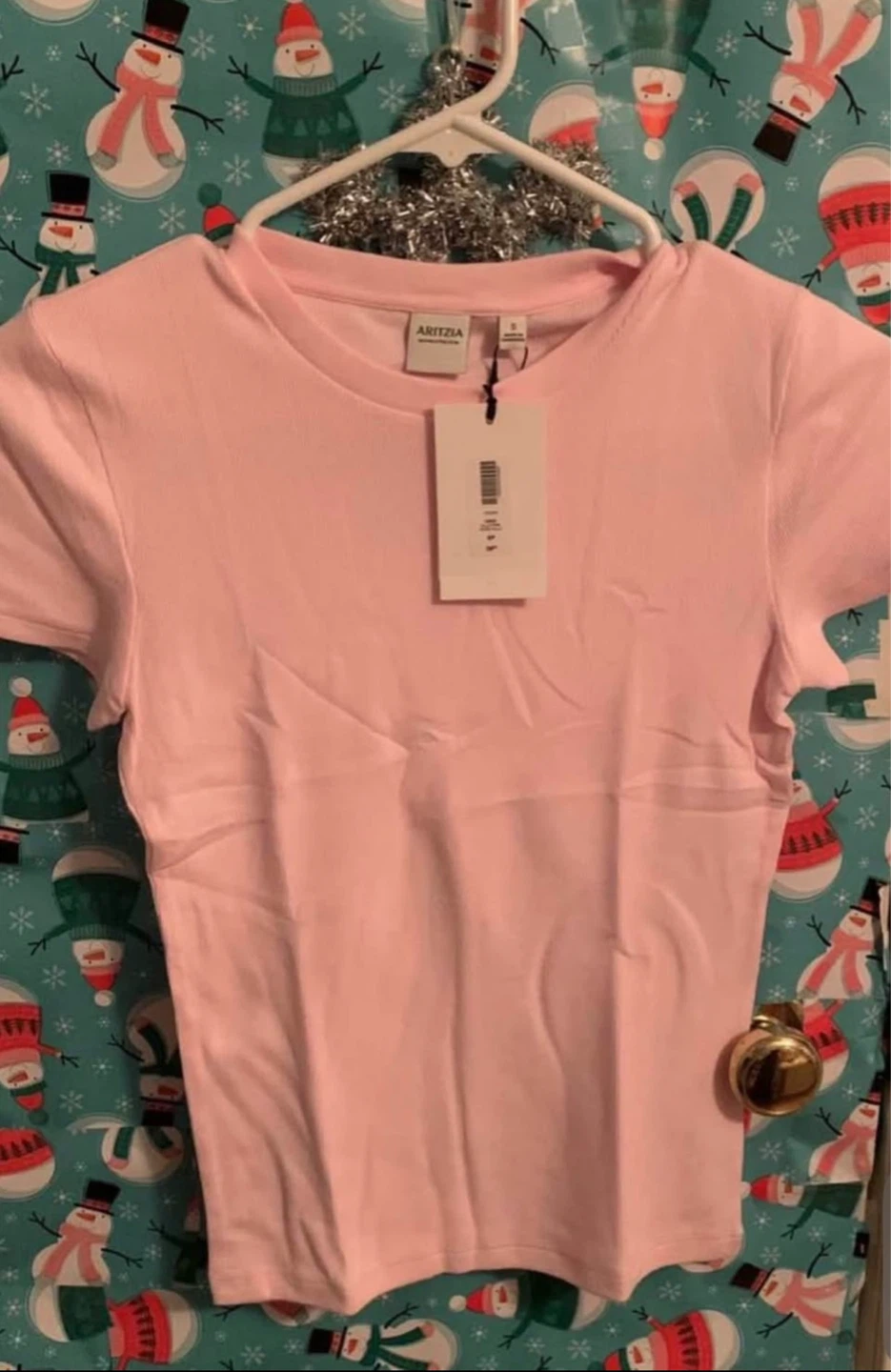 Women home stretch villa pink tags on T-Shirt - Size S
