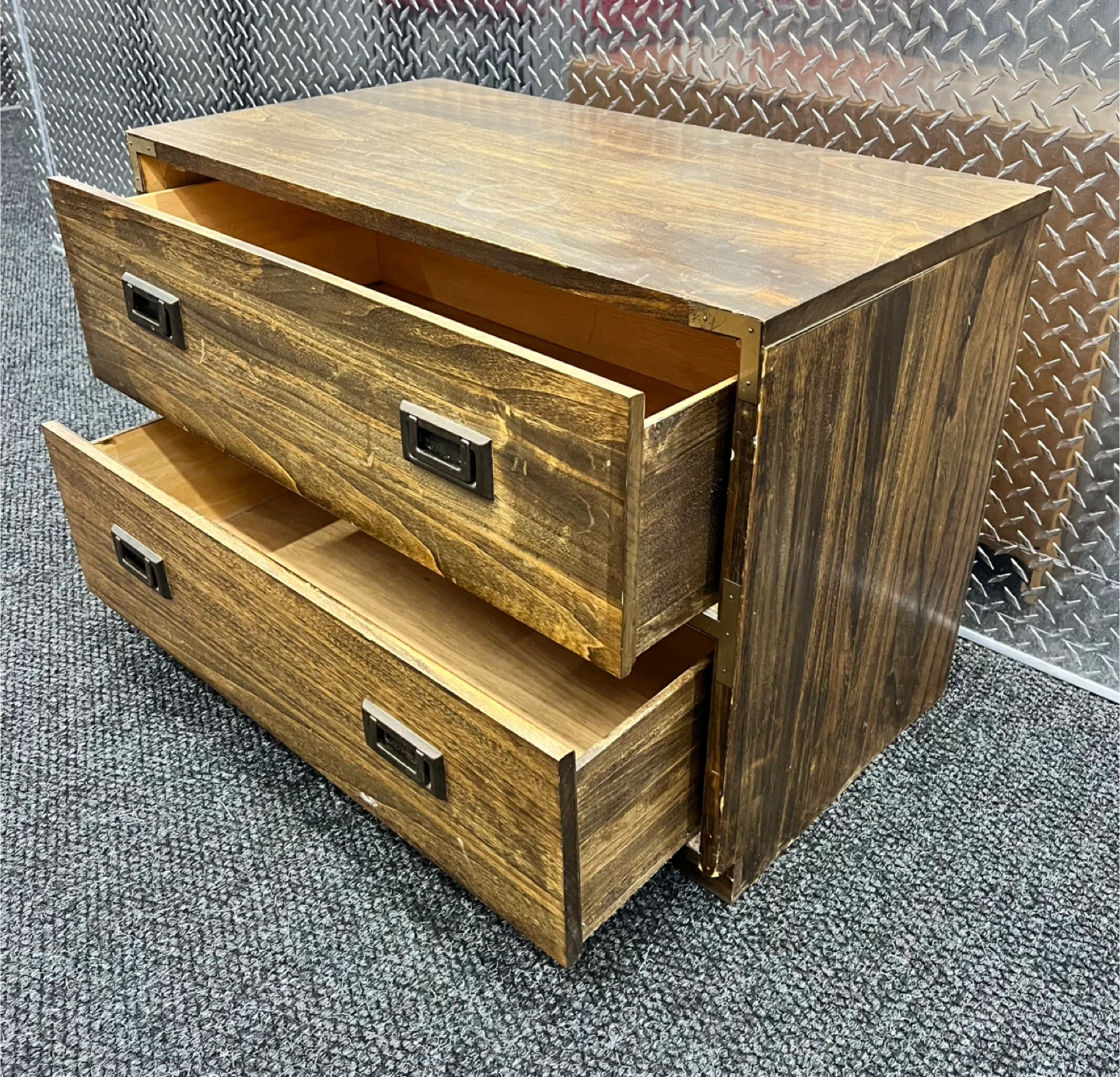 Vintage Wooden Campaign Chest of Drawers (FREE DELIVERY) - photo 2