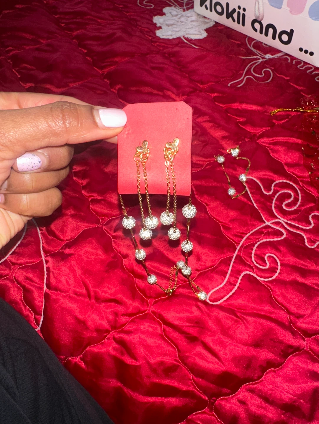 New Crystal ball gold jewelry set - photo 3