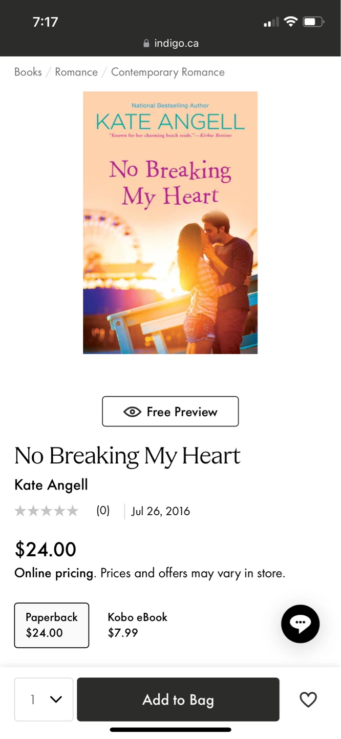No Breaking My Heart by Kate Angell Paperback Romance Novel - photo 4