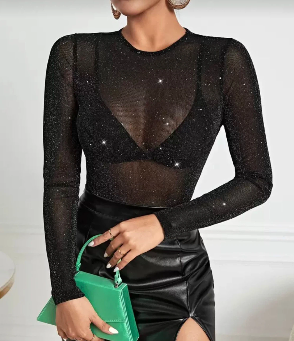 Long Sleeve See Through Tops - photo 2