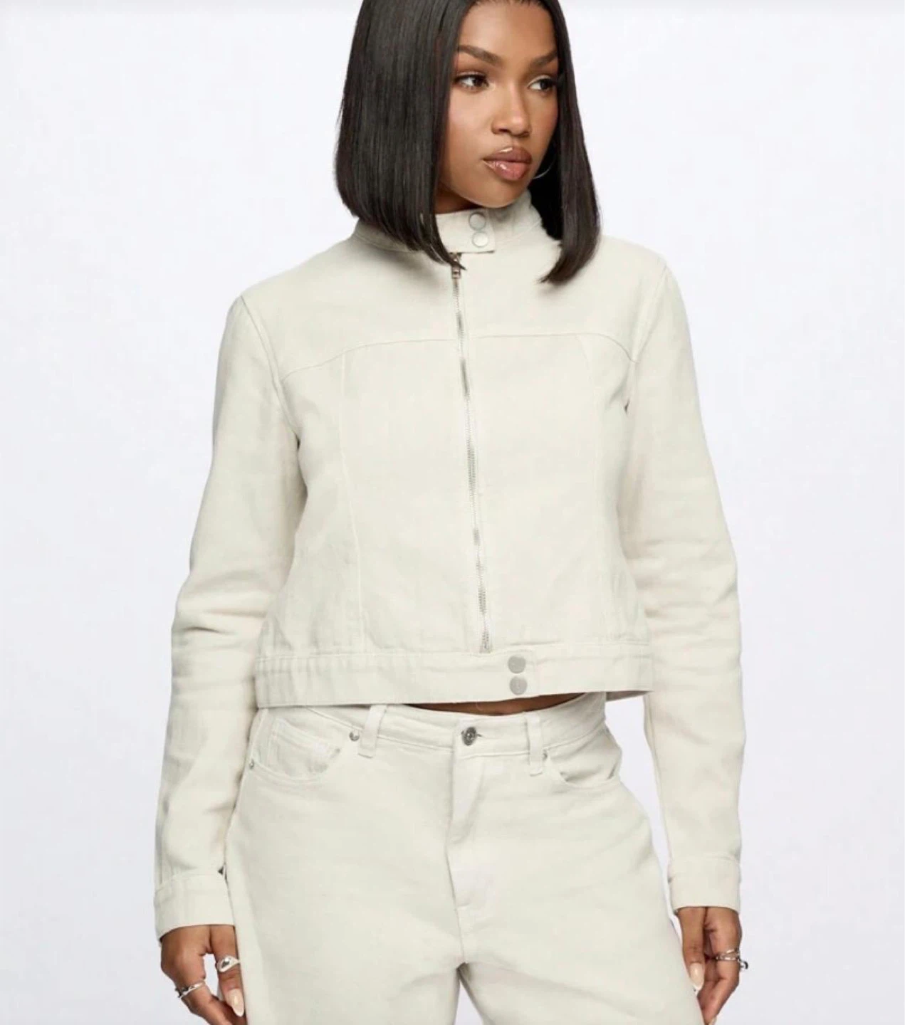 Women's Cropped Jacket - Cream