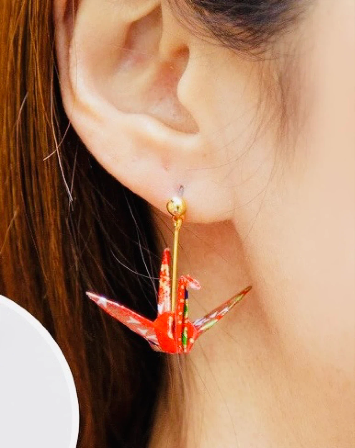Origami Crane Earrings - Handmade from Japan - photo 5
