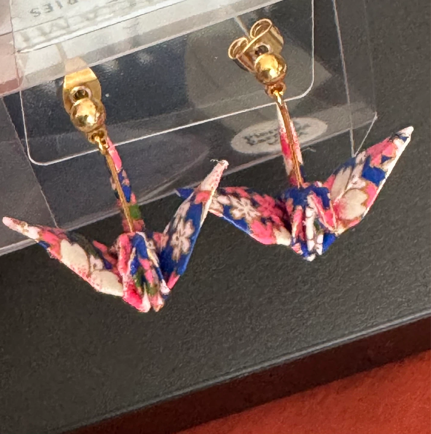 Origami Crane Earrings - Handmade from Japan - photo 4