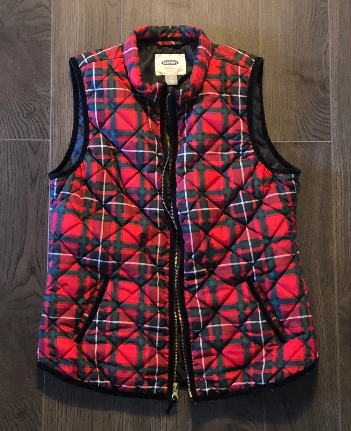 Old Navy Plaid Quilted Vest - Size S