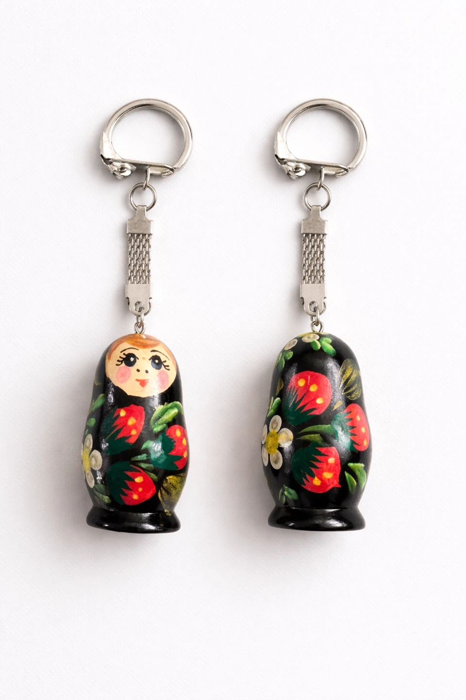 Vintage Matryoshka Keychain – Hand Painted Wooden Doll