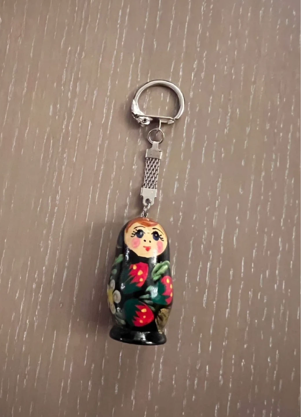 Vintage Matryoshka Keychain – Hand Painted Wooden Doll - photo 2