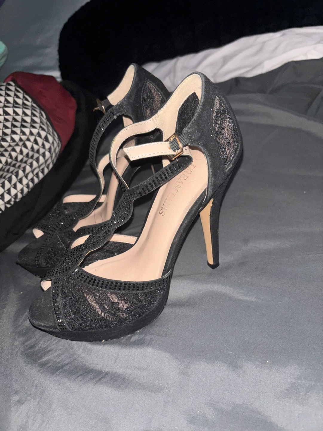 Dream Pairs Black Lace Heels - photo 3