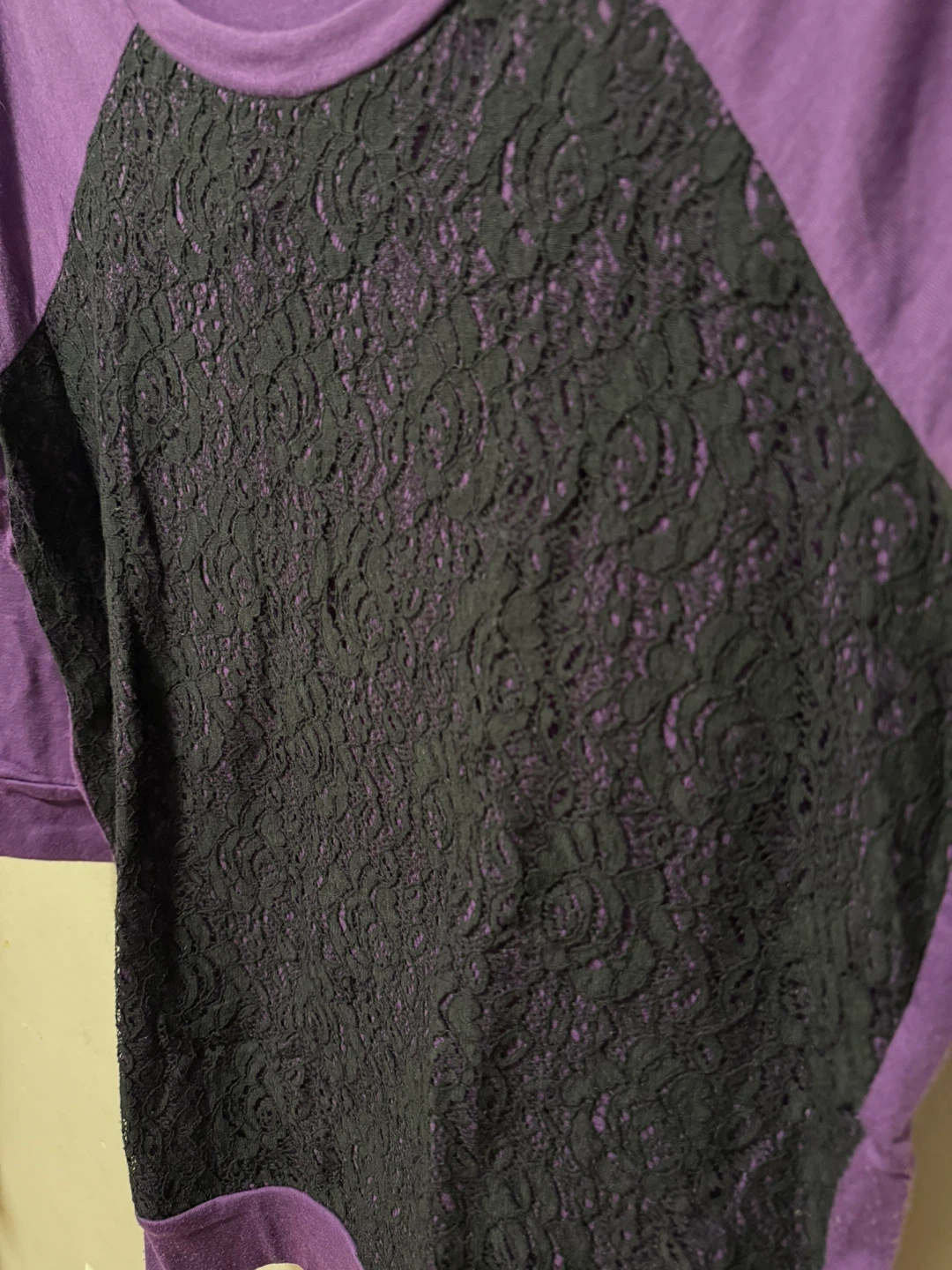 Notations Women's Long Sleeve Lace Inset Top - photo 5