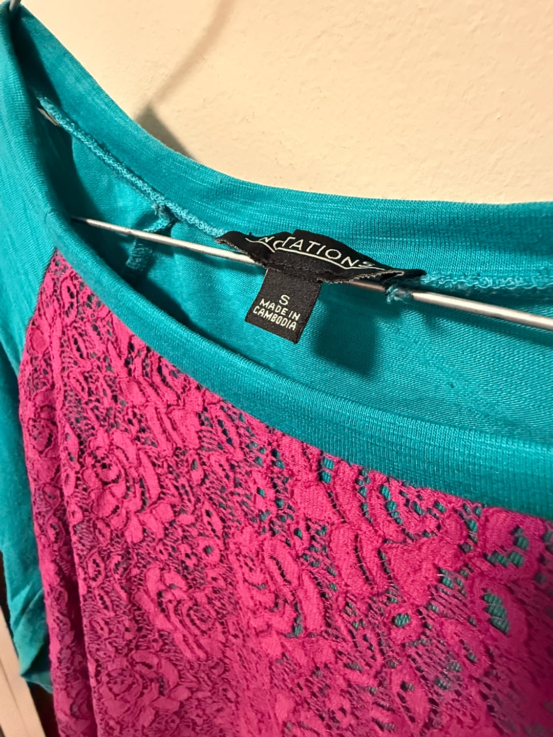Notations Women's Long Sleeve Lace Inset Top - photo 4