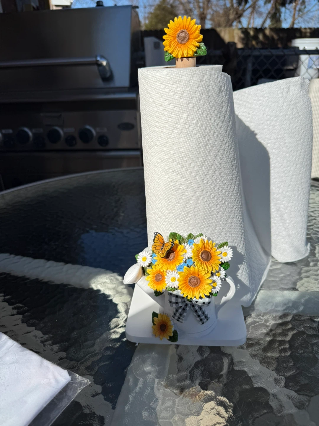Sunflower Watering Can Paper Towel Holder