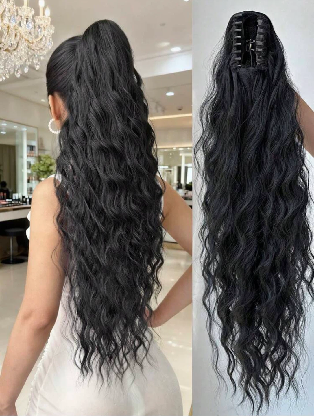 26 Inch Wavy Claw Clip Ponytail Extension