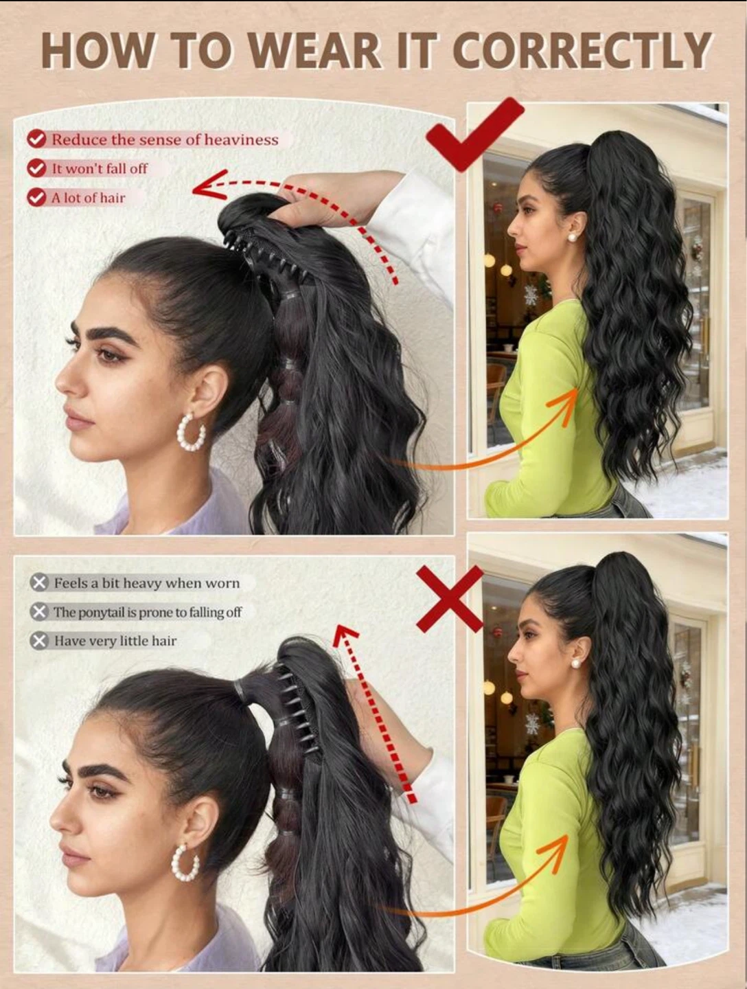 26 Inch Wavy Claw Clip Ponytail Extension - photo 3