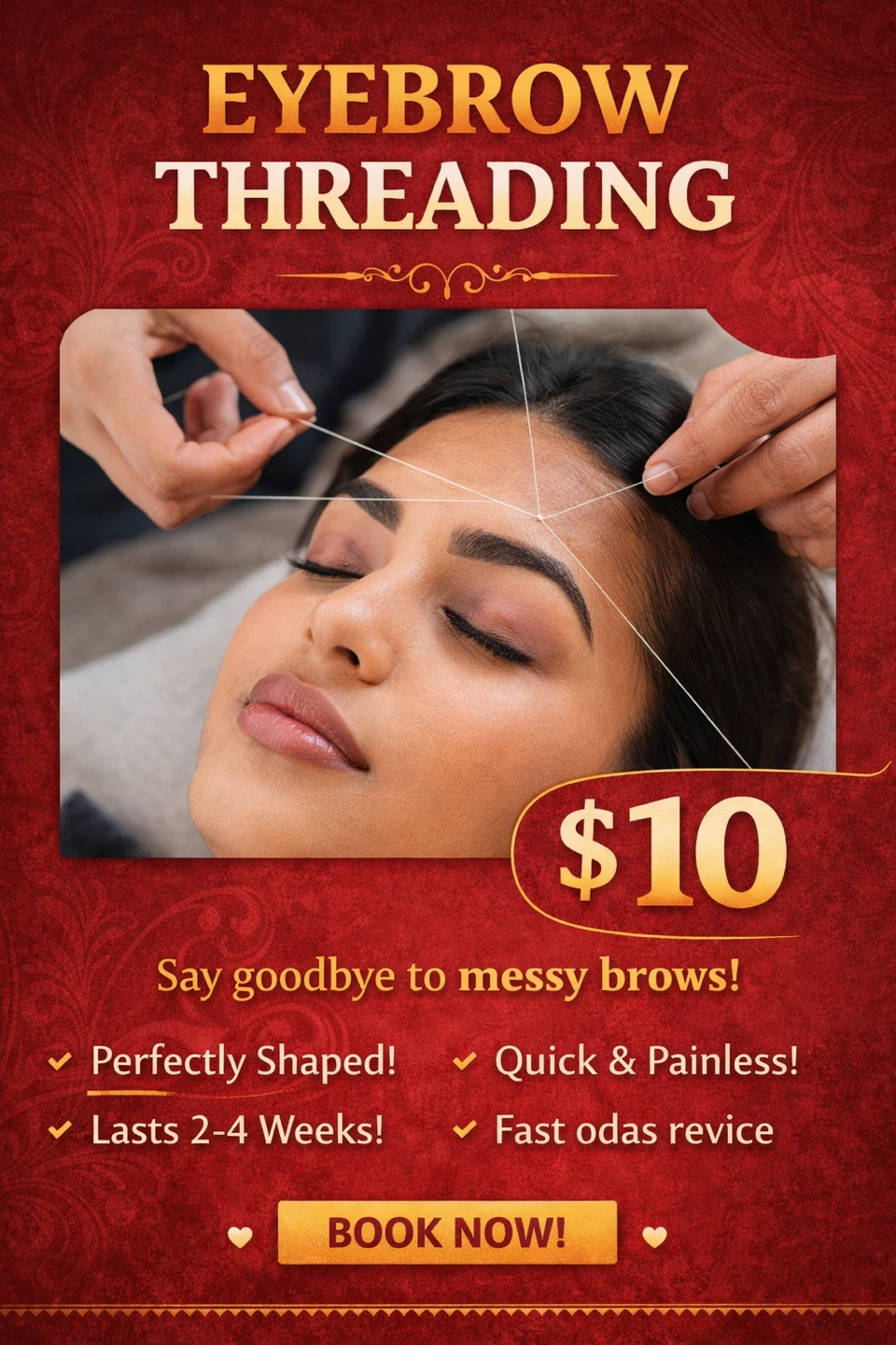 Eyebrow Threading Service - $10