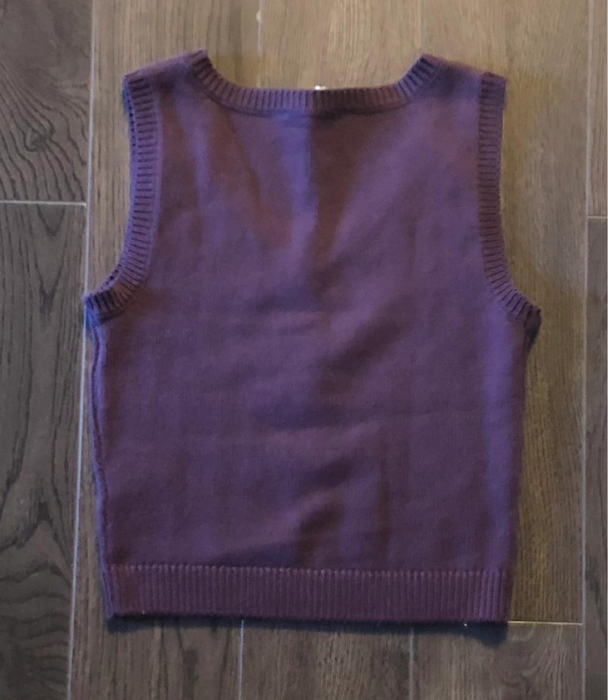 Purple "New York 1987" Cable Knit Vest - photo 2