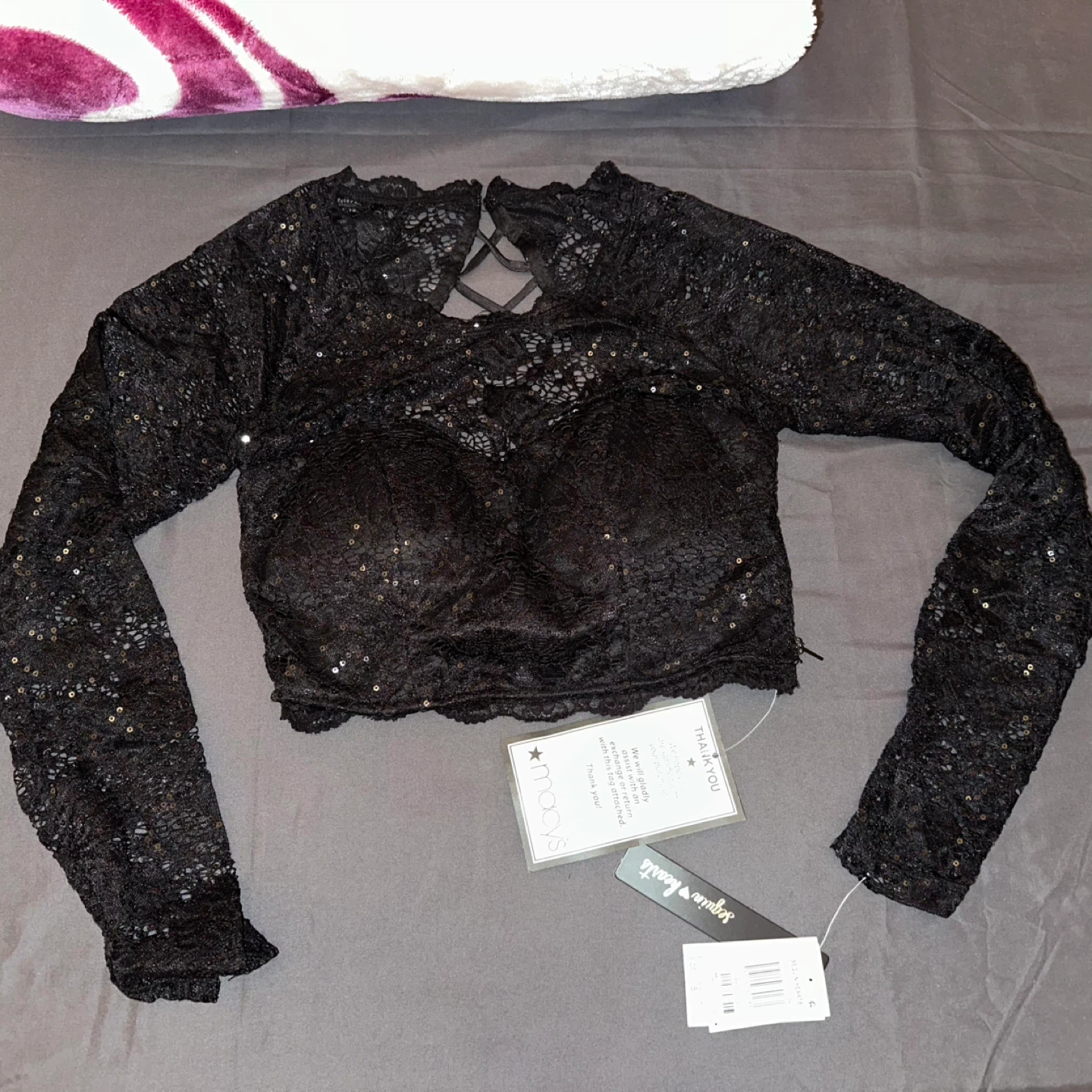 Black Lace Crop Top women’s small