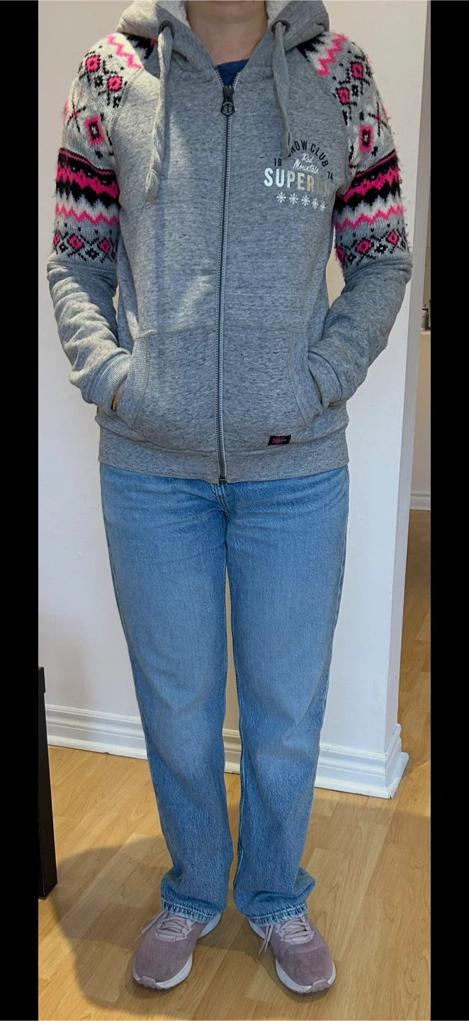 Superdry Zip-Up Hoodie with Nordic Pattern Sleeves - photo 3