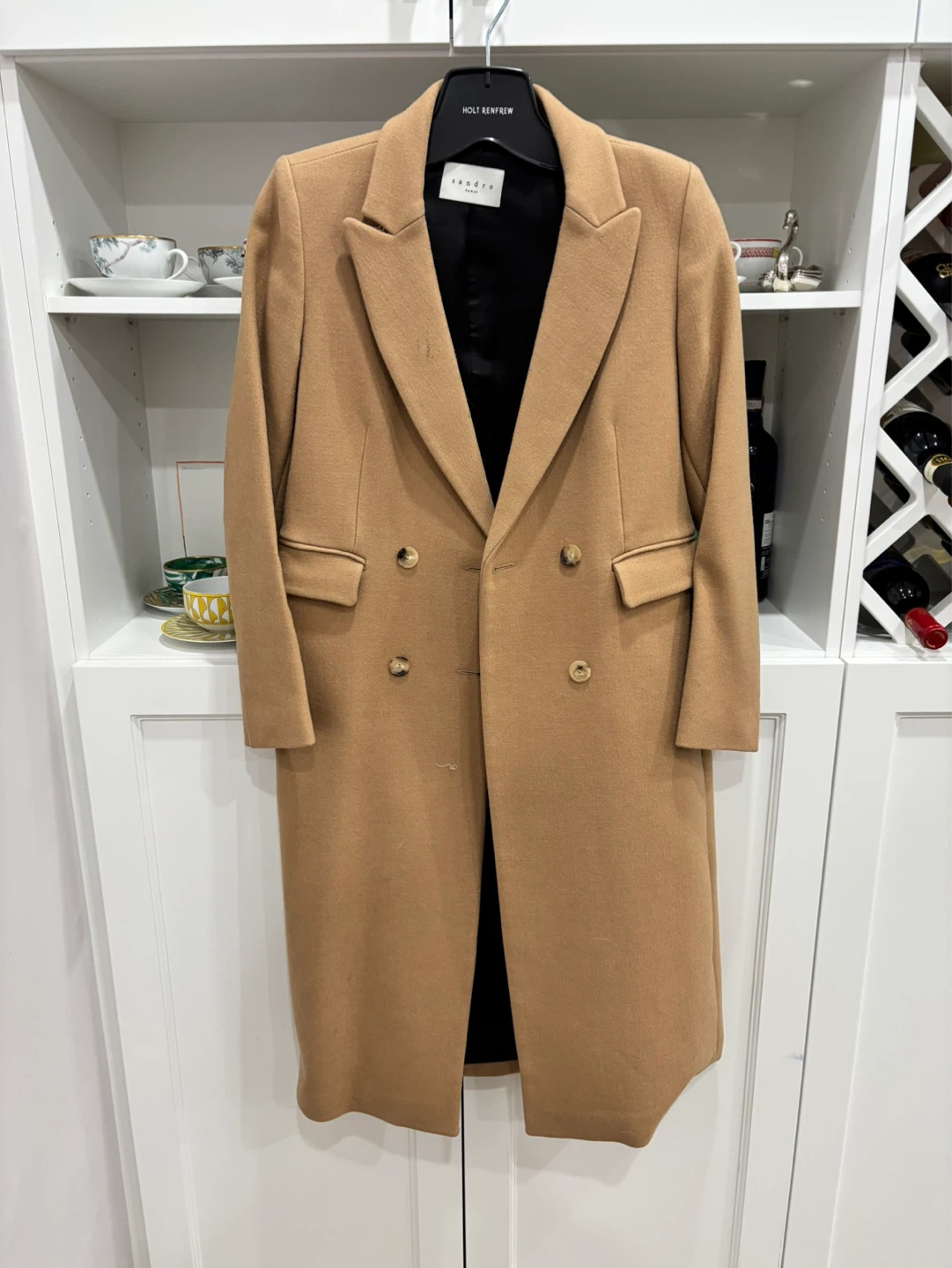 Sandro Camel Wool Blend Coat Size 36 DRY CLEANED