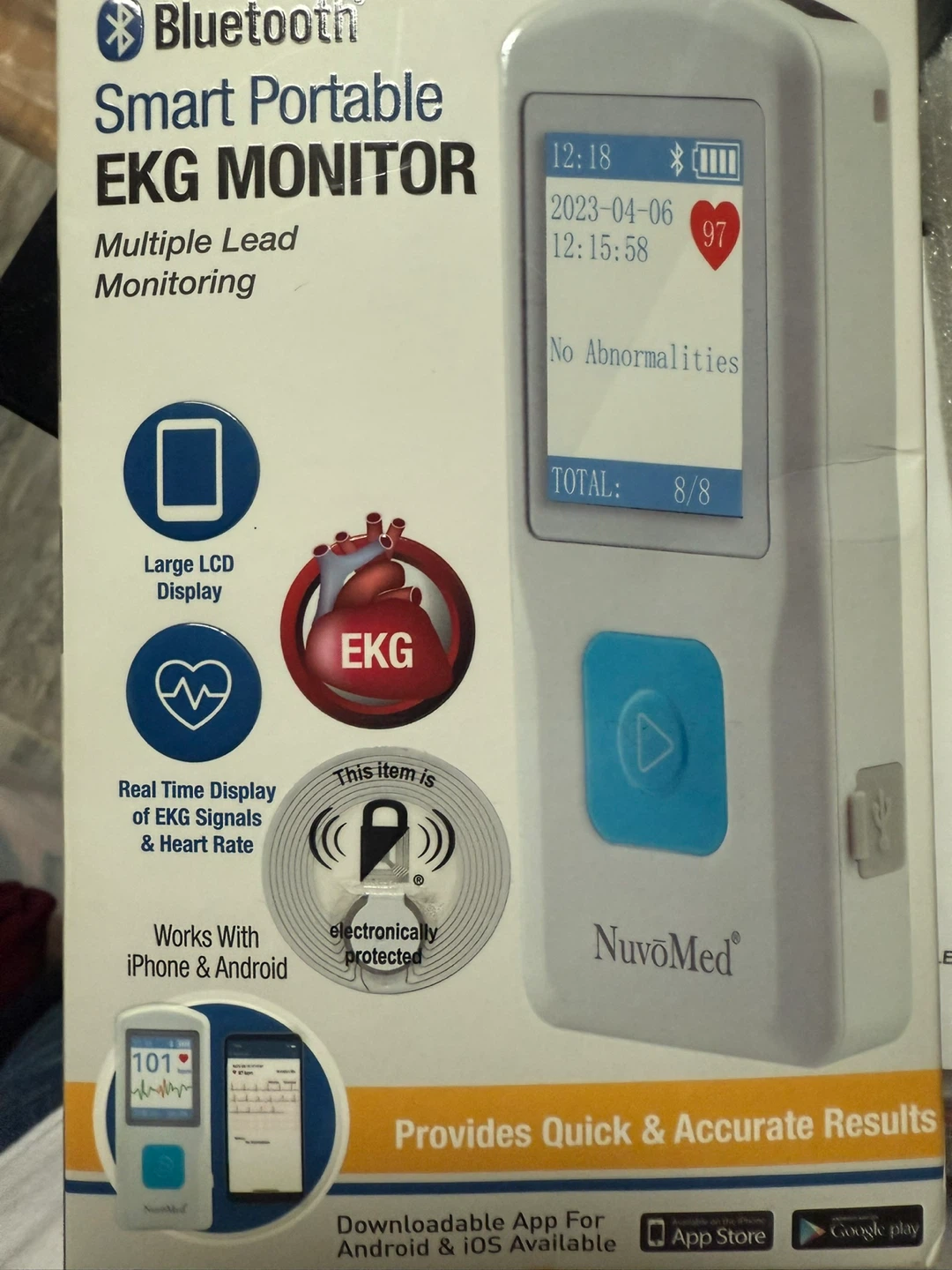 NuvoMed Bluetooth Smart Portable EKG Monitor