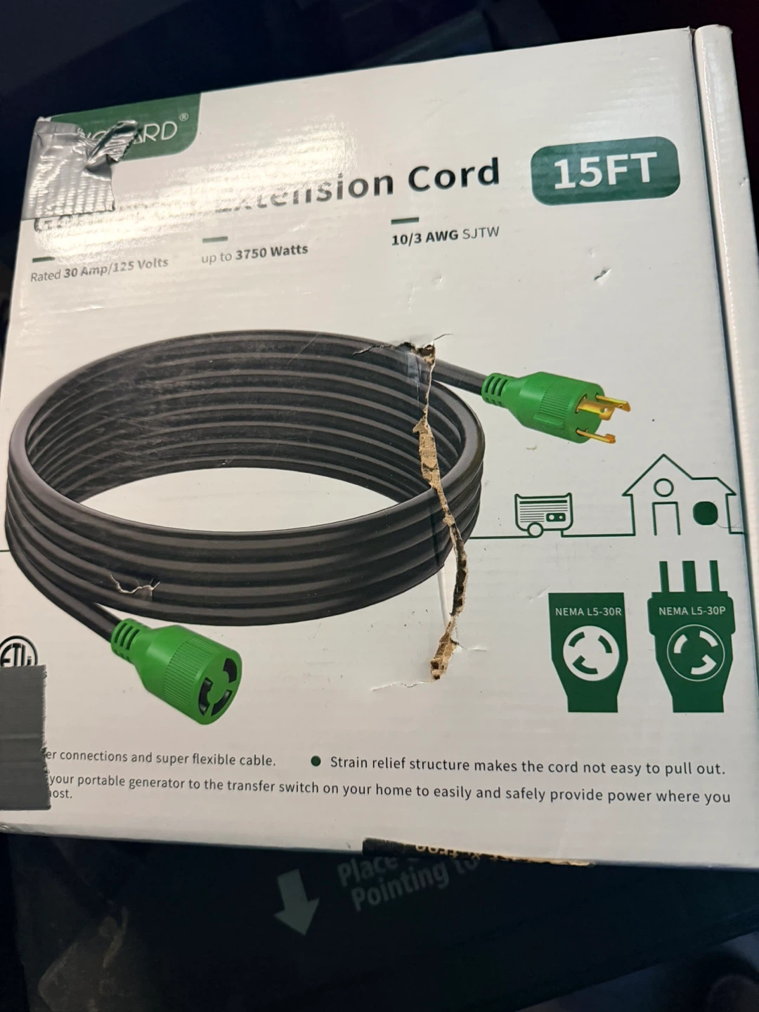 RVGUARD 15FT 10/3 AWG SJTW Extension Cord