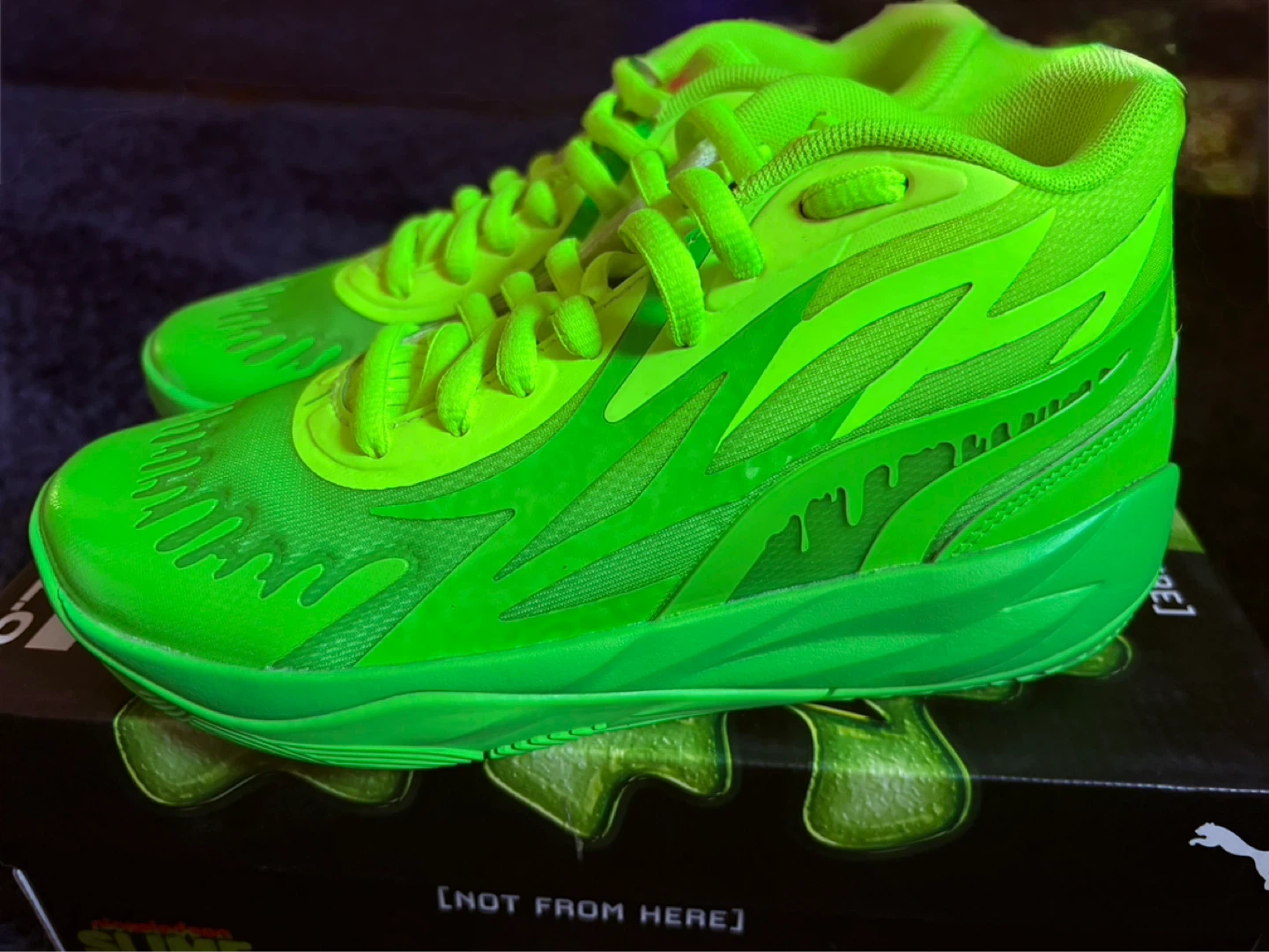 Puma MB.02 x Slime Jr Fluorescent Green Sneakers - photo 3