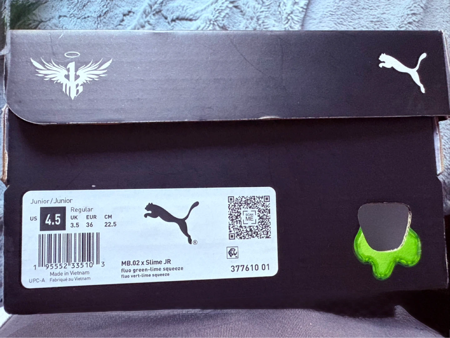 Puma MB.02 x Slime Jr Fluorescent Green Sneakers - photo 4