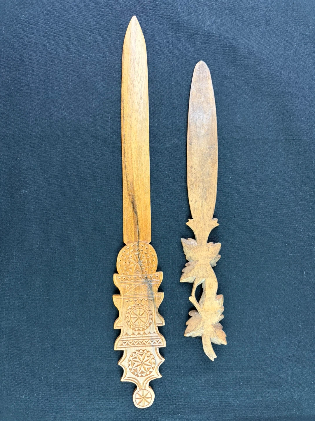 Vintage hand-carved wooden letter openers - photo 2