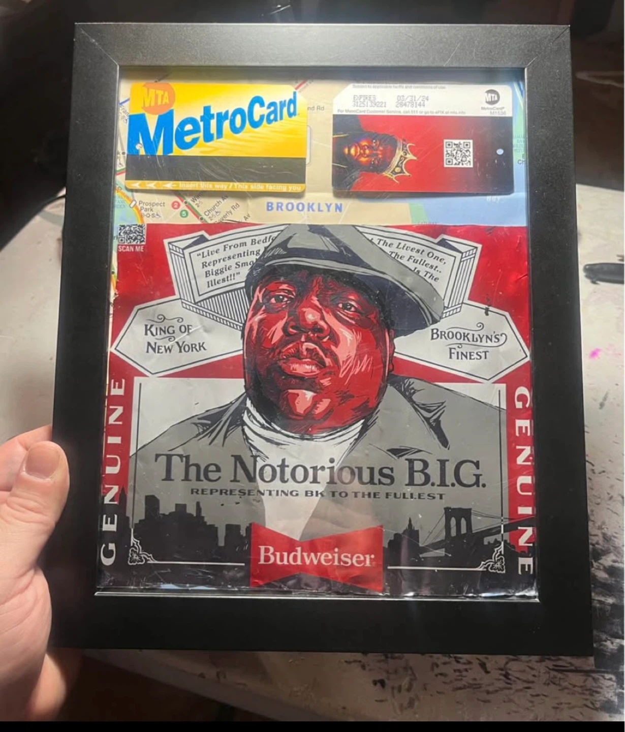 The Notorious B.I.G. Budweiser Brooklyn Framed Art