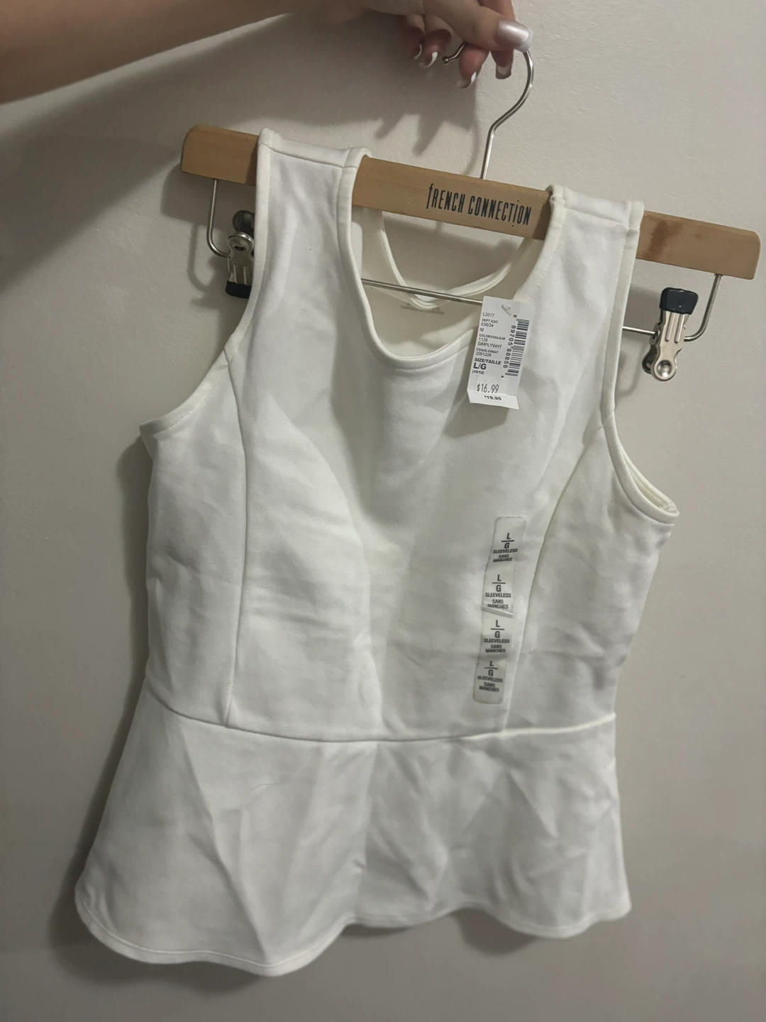 Kids large  Sleeveless Top - White - Size L
