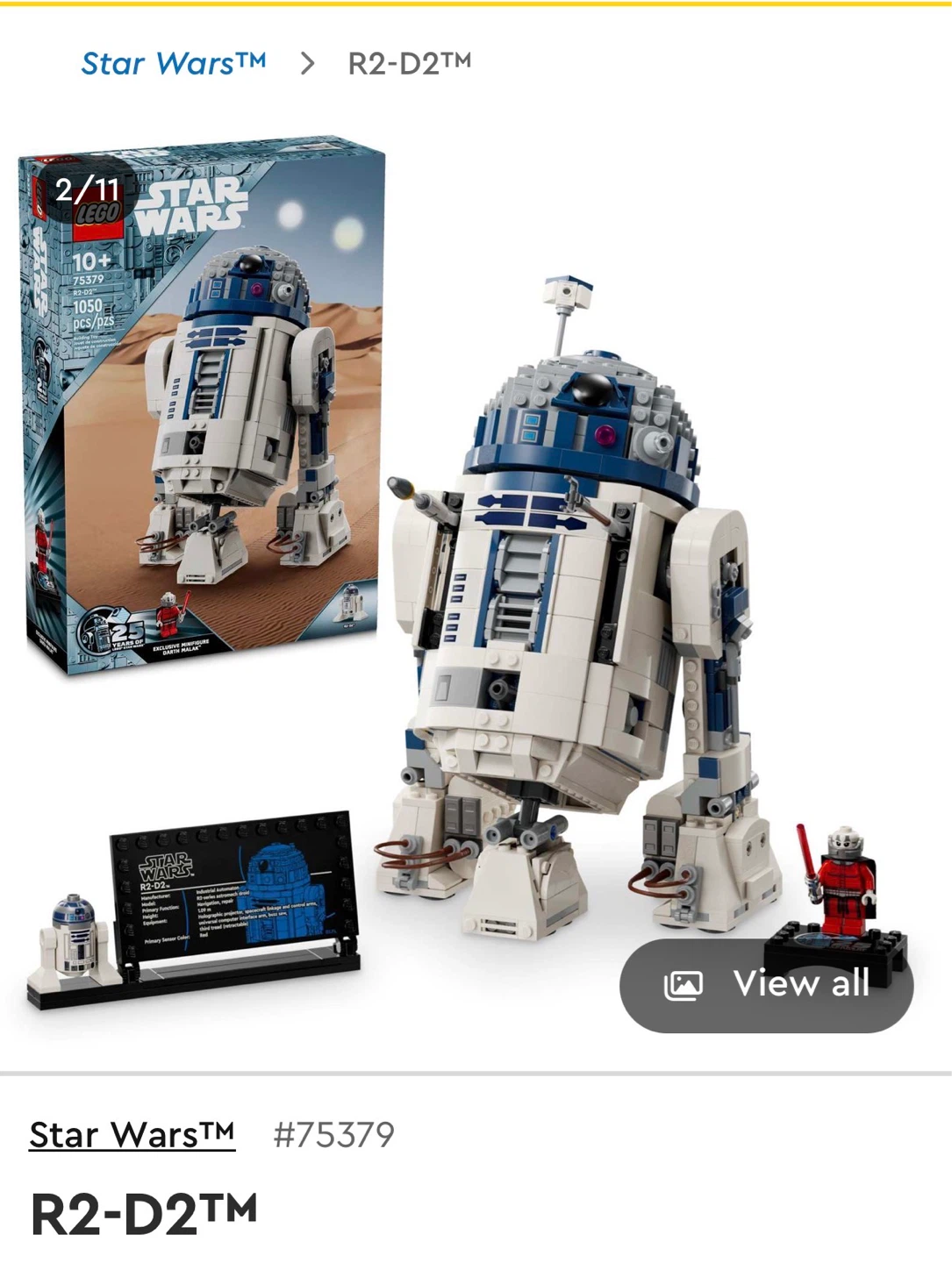 LEGO Star Wars R2-D2 Set #75379
