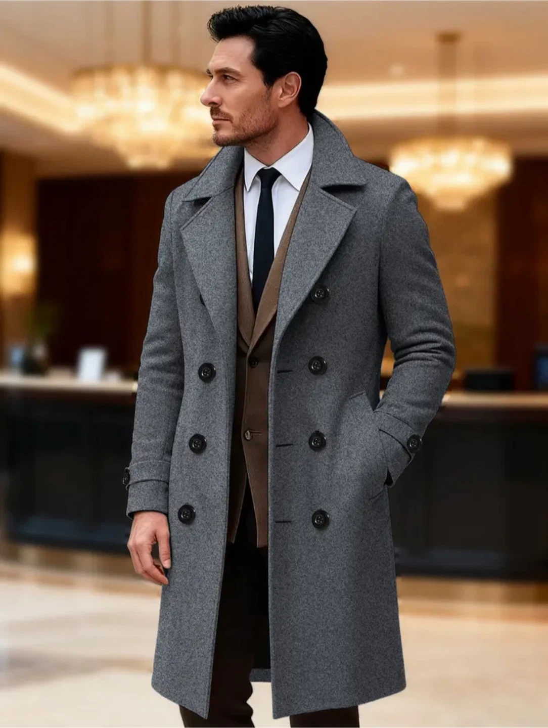 New Men's Grey Coat