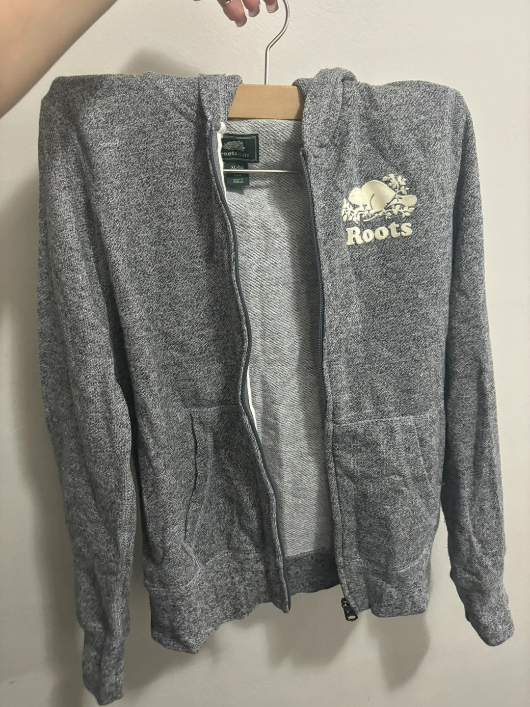 Roots Kids Grey Zip-Up Hoodie XL