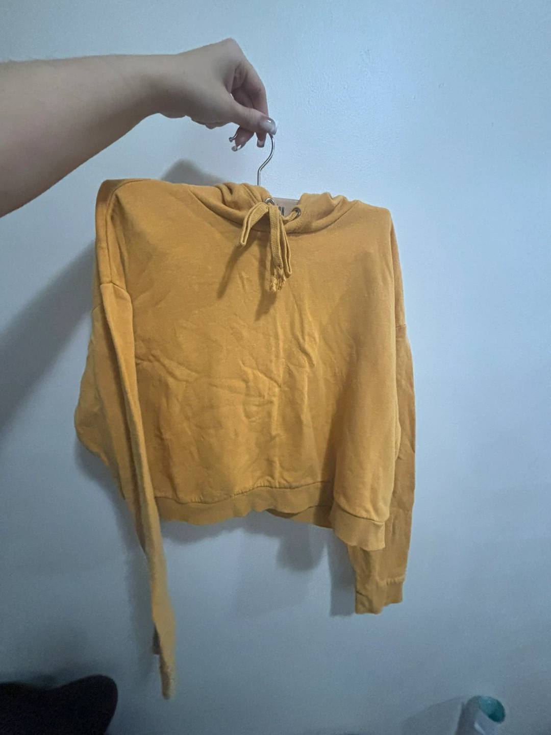 Yellow Cropped Hoodie women’s small