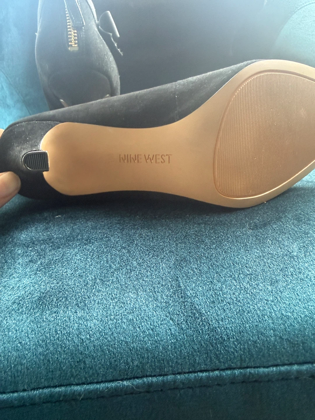 Nine West Black Suede Heels with Bow Accent - photo 5