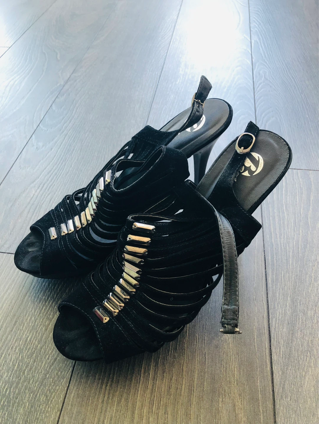 Bata Black Strappy Heels Size 40 - photo 5