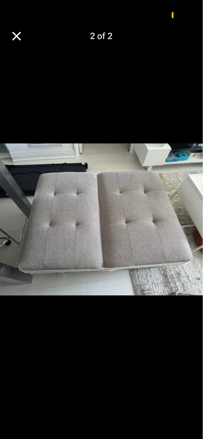 Grey Tufted Fold-Out Chair/Bed - photo 2