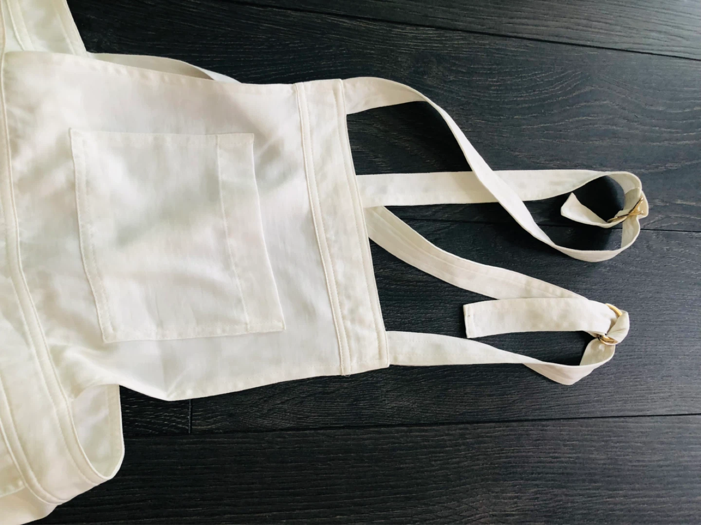 White Linen-Look Overalls
