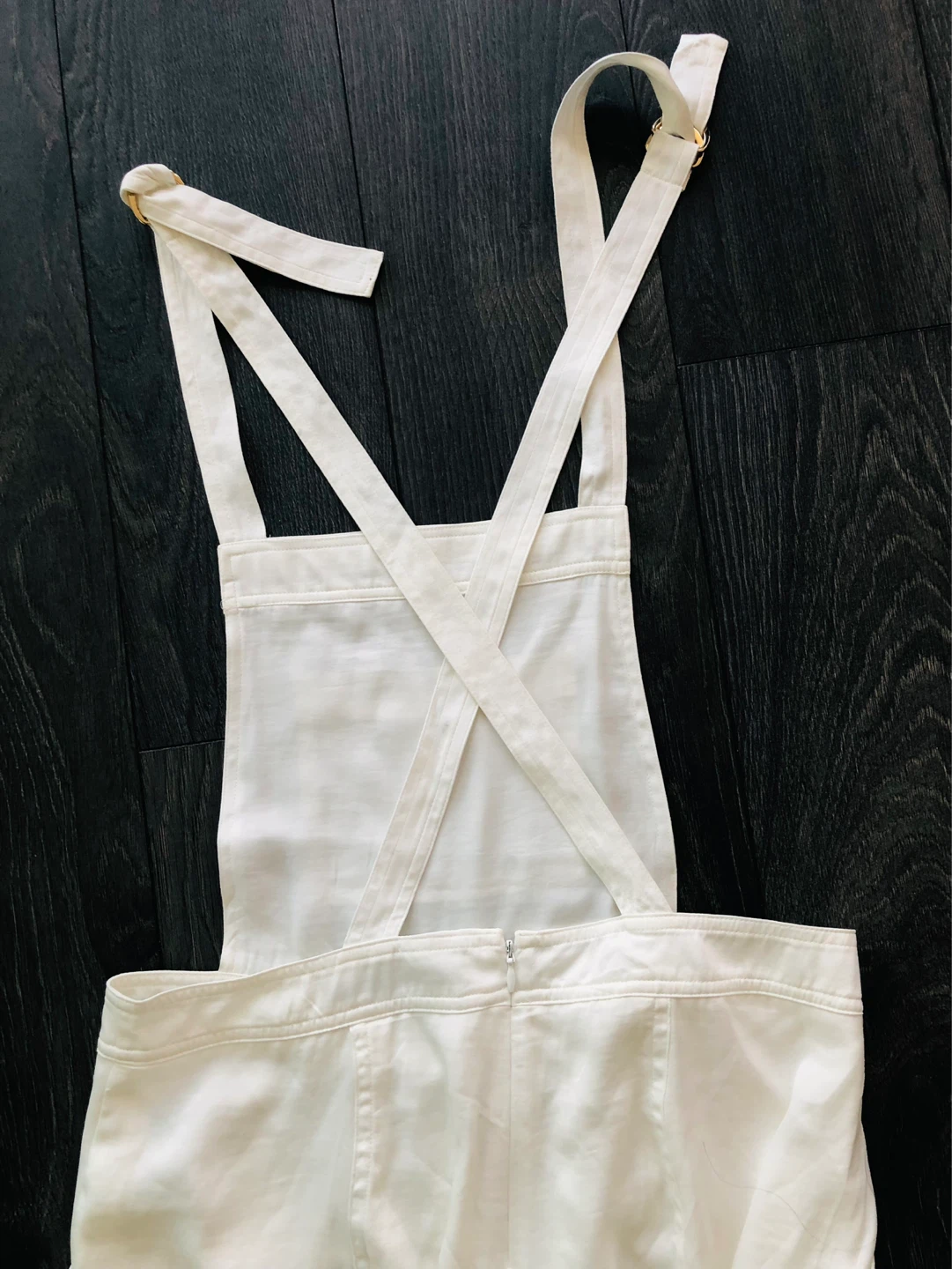 White Linen-Look Overalls - photo 5