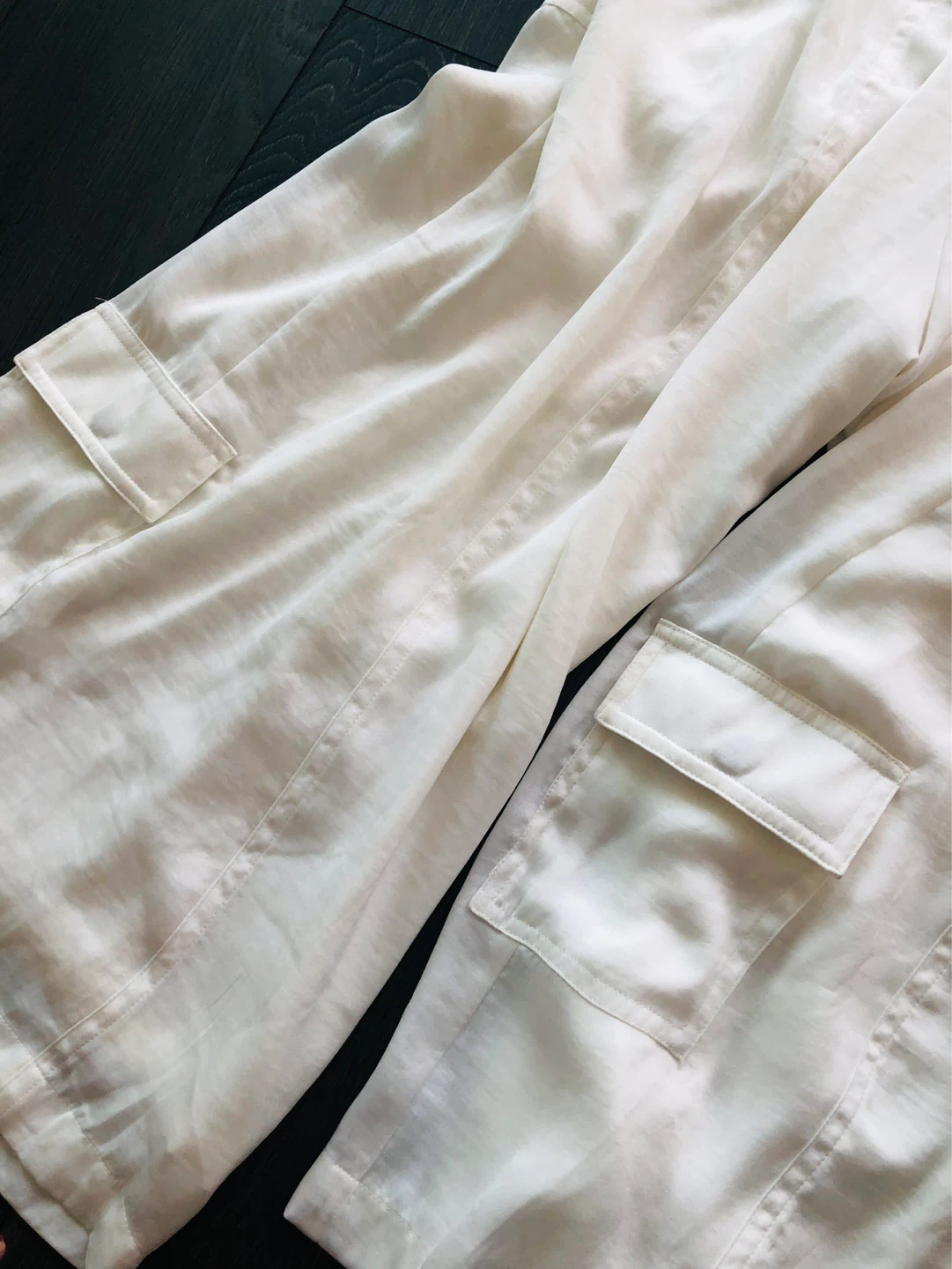 White Linen-Look Overalls - photo 4
