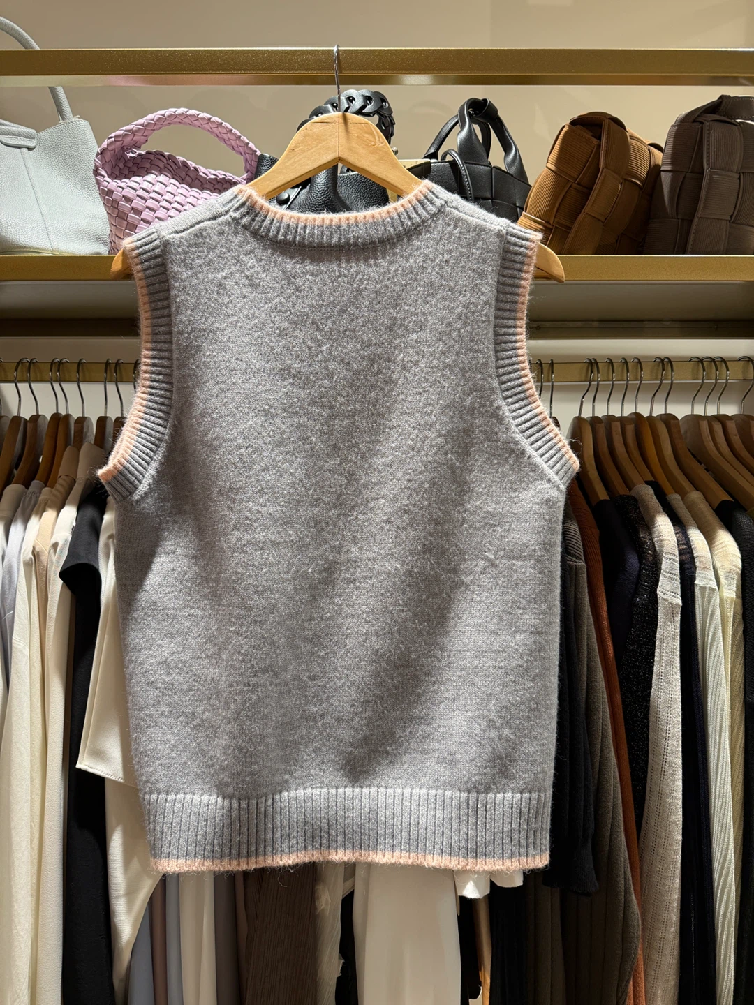 Grey Argyle Knit Vest - photo 2