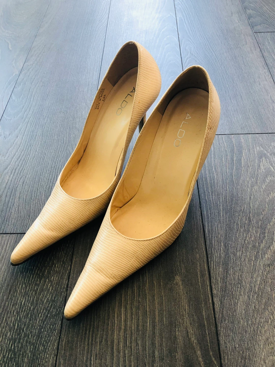 ALDO Women's Beige Faux Snake Print Heels Size 9 - photo 3
